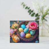鮮やかエレガントフェスティバルイースターイラストレーション ポストカード (スタンド正面)
