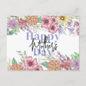 鮮やかエレガント花葉母の日 ポストカード (正面)