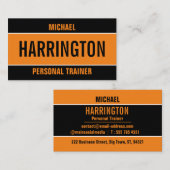 鮮やかオモダンレンジとブラックパーソナルトレーナーB 名刺 (正面/裏面)