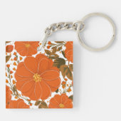 鮮やかオレンジの花のパタ離れーン キーホルダー (裏面)