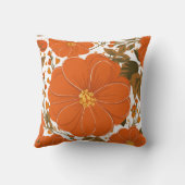 鮮やかオレンジの花のパタ離れーン クッション (裏面)