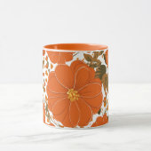 鮮やかオレンジの花のパタ離れーン マグカップ (中央)
