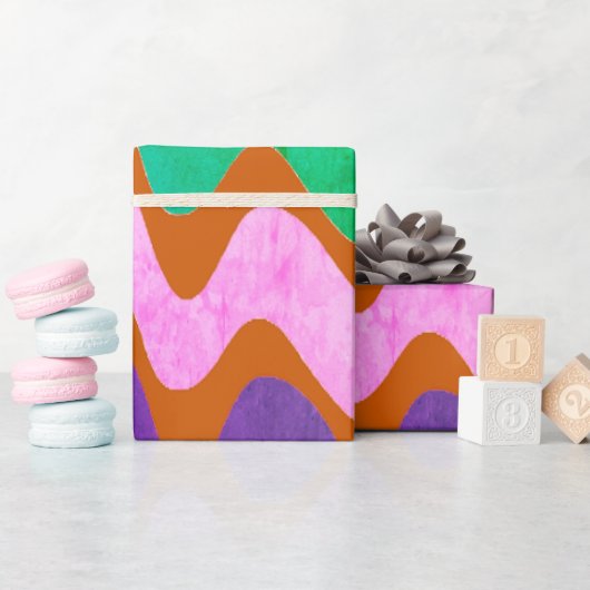 鮮やかオレンジ色の贈り物の理想 ラッピングペーパー (ベビーシャワー)