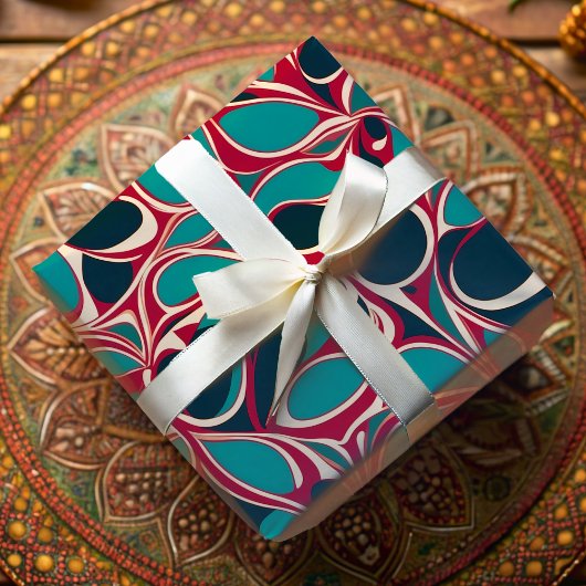 鮮やかオーガニックSwirl Ankara African American Gift ラッピングペーパー