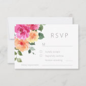 鮮やかオールシーズンズウォーター色のフローラ結婚ズ 出欠カード (正面)