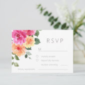 鮮やかオールシーズンズウォーター色のフローラ結婚ズ 出欠カード (スタンド正面)