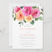 鮮やかオールシーズンズウォーター色のフローラ結婚ズ 招待状 (正面)
