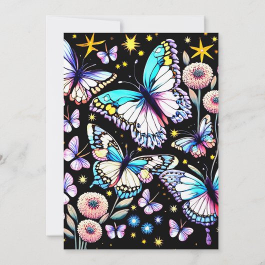 鮮やかカスタムエレガント誕生日 招待状 (裏面)