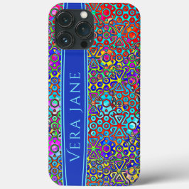 鮮やかカラフルなステンドグラスモダンリボンフレーム iPhone 13 PRO MAXケース