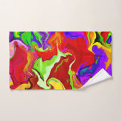 鮮やかカラフルな抽象化パターン バスタオルセット (ハンドタオル)
