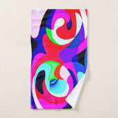 鮮やかカラフルな抽象化パターン バスタオルセット (ハンドタオル)