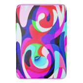 鮮やかカラフルな抽象化パターン バスマット (正面縦)