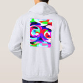 鮮やかカラフルな抽象化パターン パーカ (裏面)