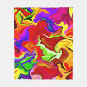 鮮やかカラフルな抽象化パターン フリースブランケット (正面)
