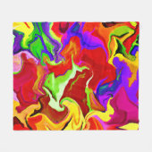 鮮やかカラフルな抽象化パターン フリースブランケット (正面(横))