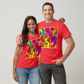 鮮やかカラフルな抽象化パターン Tシャツ (ユニセックス)