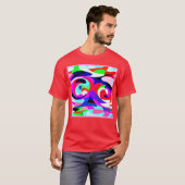 鮮やかカラフルな抽象化パターン Tシャツ (正面フル)