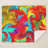 鮮やかカラフルな抽象芸術 シェルパブランケット (正面(横))