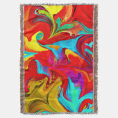 鮮やかカラフルな抽象芸術 スローブランケット (正面縦)