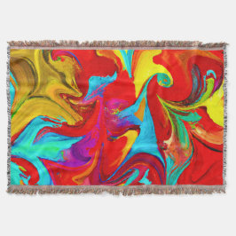 鮮やかカラフルな抽象芸術 スローブランケット