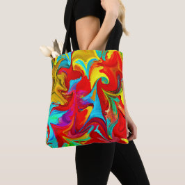 鮮やかカラフルな抽象芸術 トートバッグ