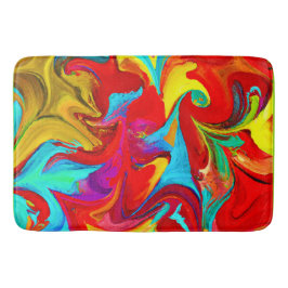 鮮やかカラフルな抽象芸術 バスマット
