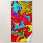 鮮やかカラフルな抽象芸術 ビーチタオル (正面)