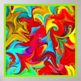 鮮やかカラフルな抽象芸術 ポスター
