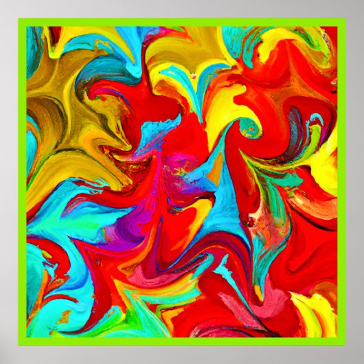 鮮やかカラフルな抽象芸術 ポスター (正面)