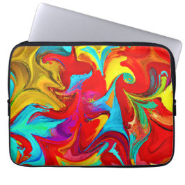 鮮やかカラフルな抽象芸術 ラップトップスリーブ