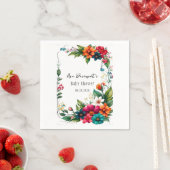 鮮やかカラフルな花模様ベビーの開花シャワー スタンダードカクテルナプキン (インサイチュ)