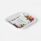 鮮やかカラフルな花模様ベビーの開花シャワー ペーパープレート (傾斜あり)