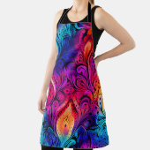 鮮やかカラフルインディアンタイと染料パターン エプロン (インサイチュ)