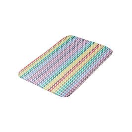 鮮やかカラフルジグザグデザイン – バスマット
