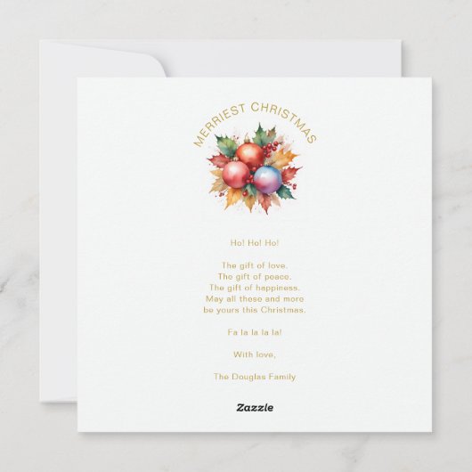 鮮やかカラフルスタイリッシュコラージュ8枚の写真ファミリー シーズンカード (裏面)