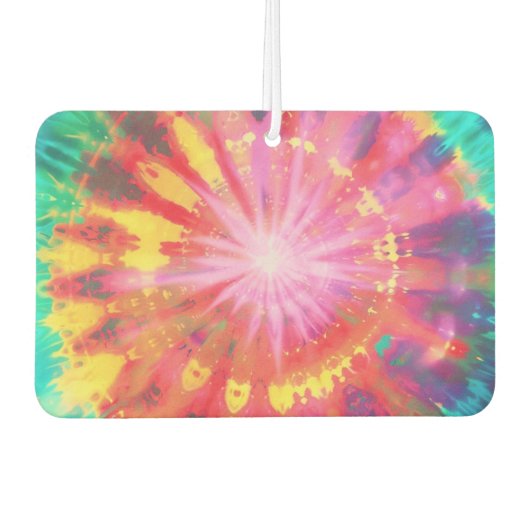 鮮やかカラフルタイ染色#1 カーエアーフレッシュナー (正面)