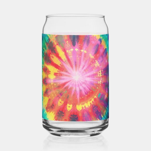 鮮やかカラフルタイ染色#1 ガラス缶 (正面)