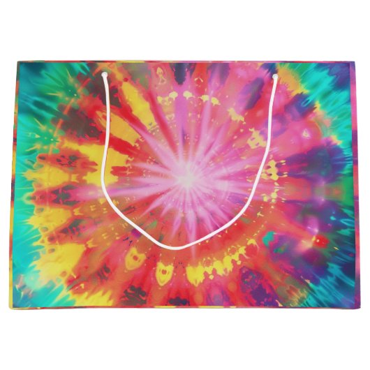 鮮やかカラフルタイ染色#1 ラージペーパーバッグ (正面)