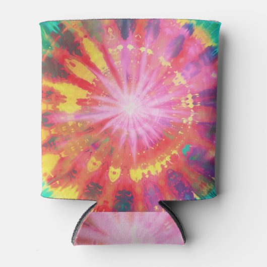 鮮やかカラフルタイ染色#1 缶クーラー (正面)