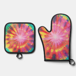 鮮やかカラフルタイ染色#1 鍋つかみ&鍋敷きセット