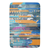 鮮やかカラフルフローラ及び幾何学的デザイン バスマット (正面縦)