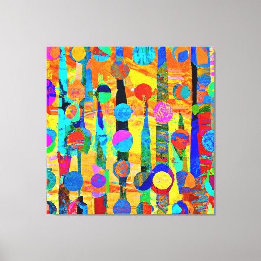 鮮やかカラフルボール模様 キャンバスプリント (正面)