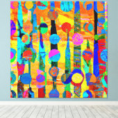 鮮やかカラフルボール模様 キャンバスプリント (インサイチュ (ウッドフロア))