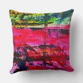 鮮やかカラフルモダンコンテンポラリー抽象芸術技術 クッション (裏面)