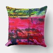 鮮やかカラフルモダンコンテンポラリー抽象芸術技術 クッション (正面)