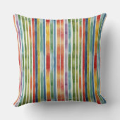 鮮やかカラフルレインボーストライプズ水色 クッション (裏面)