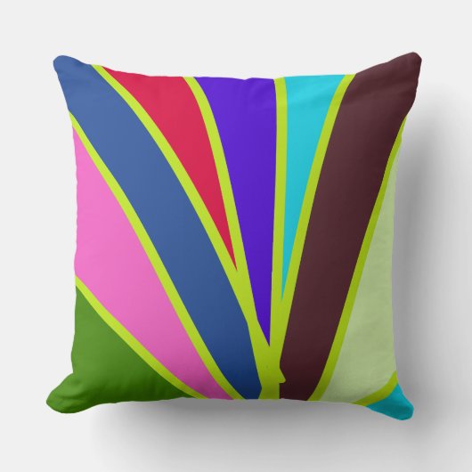 鮮やかカラフルレストライプインボー模様 クッション (正面)
