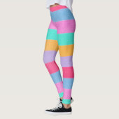鮮やかカラフルレトロストライプ レギンス (左)