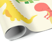 鮮やかカラフル恐竜と卵 ラッピングペーパー (ロールコーナー)