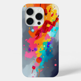 鮮やかカラフル抽象芸術はっきりした芸術 iPhone 15 PROケース